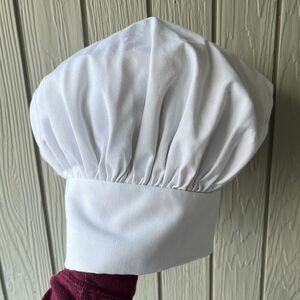 VTG 80s French Chef Hat Toque Originals by Gwen White Cotton Kitchen Costume
